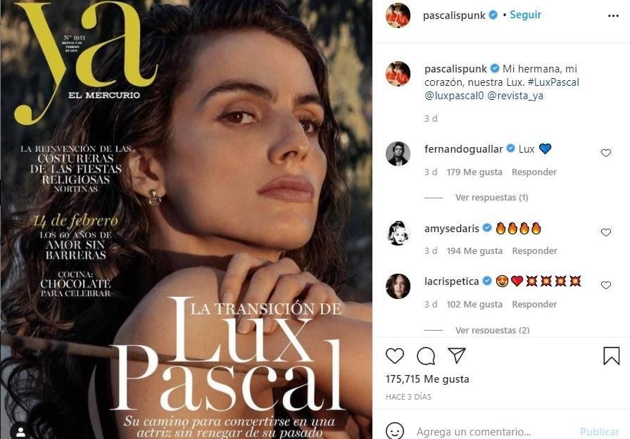 La publicación de Pedro Pascal dedicada a su hermana Lux / INSTAGRAM