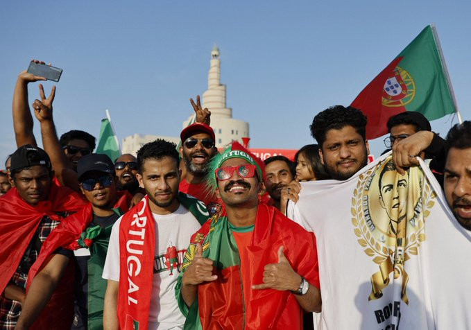 Aficionados extranjeros animando a la selección de Portugal / REDES