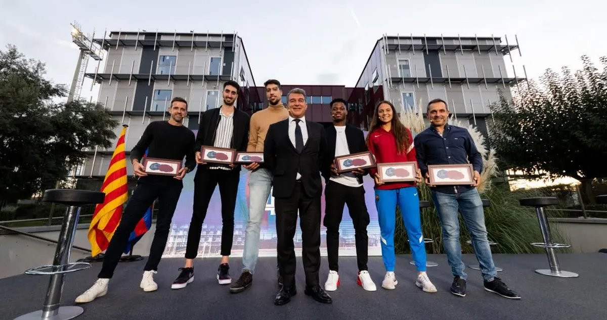 Joan Laporta, presidente del Barça, en la celebración de los 10 años del edificio de la Masía / FCB