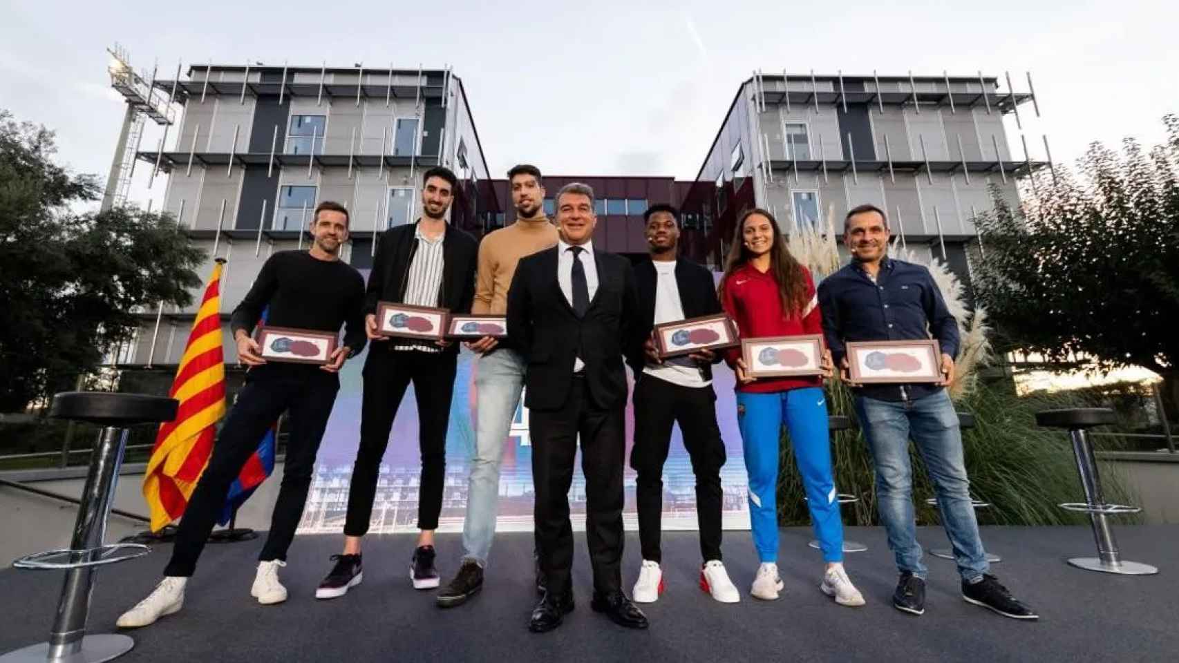 Joan Laporta, presidente del Barça, en la celebración de los 10 años del edificio de la Masía