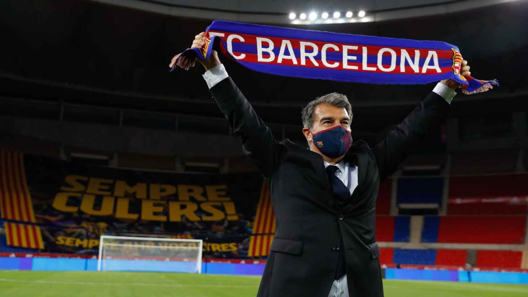 Joan Laporta, en La Cartuja tras ganar la Copa del Rey | EFE