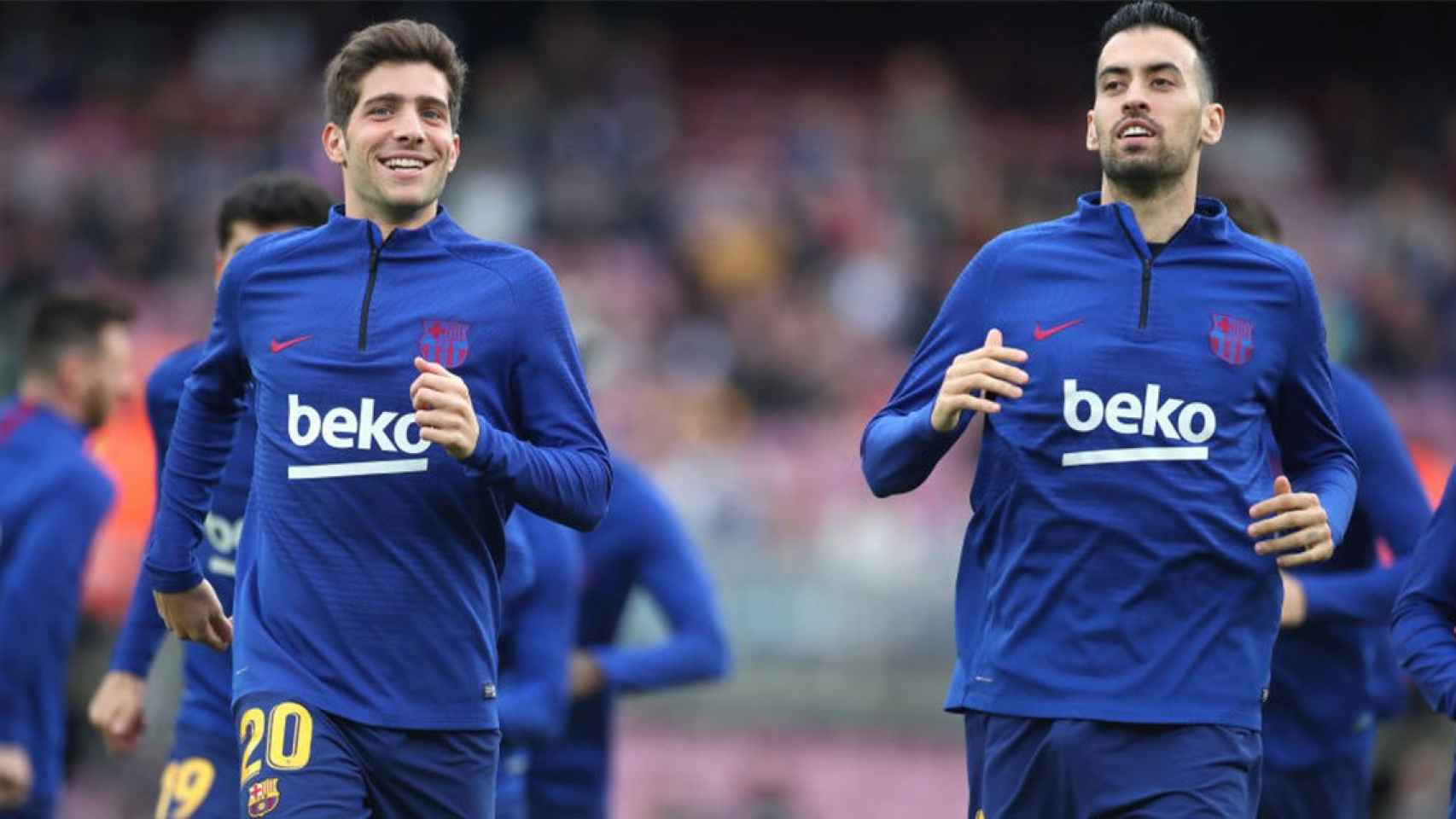 Sergi Roberto y Sergio Busquet con la obligación de la rebaja salarial / FCB