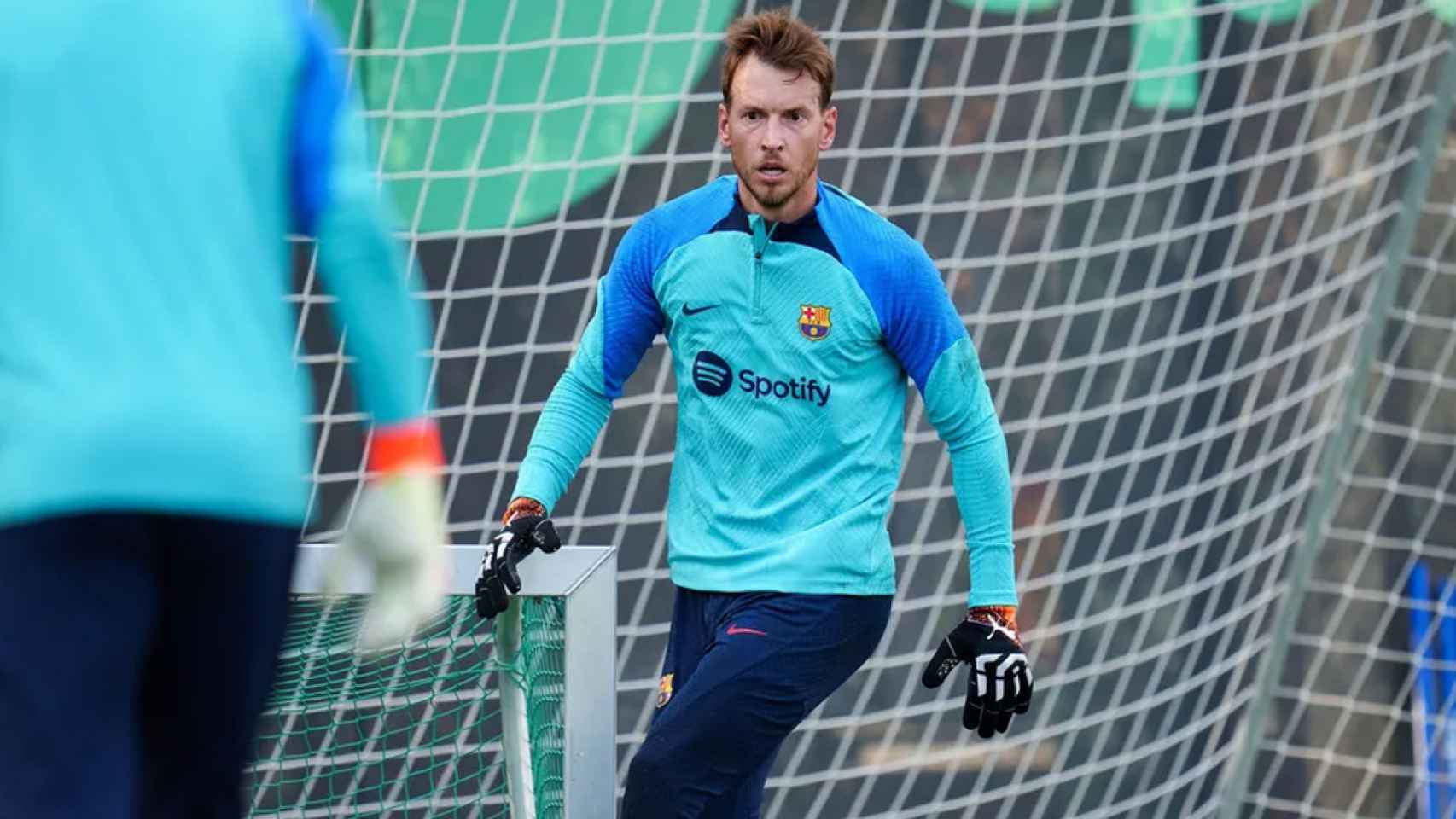 Neto Murara, durante uno de los entrenamientos de la actual pretemporada del Barça / FCB