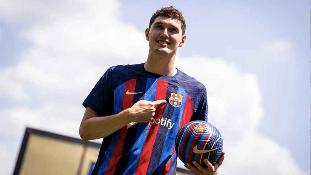 Andreas Christensen, durante su presentación con el FC Barcelona