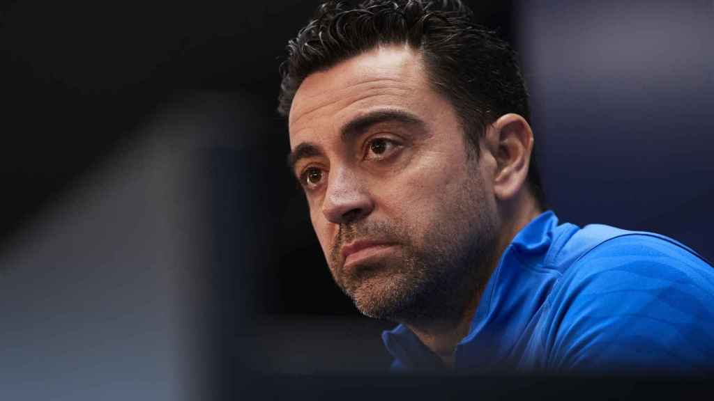 Xavi, en rueda de prensa  / EFE