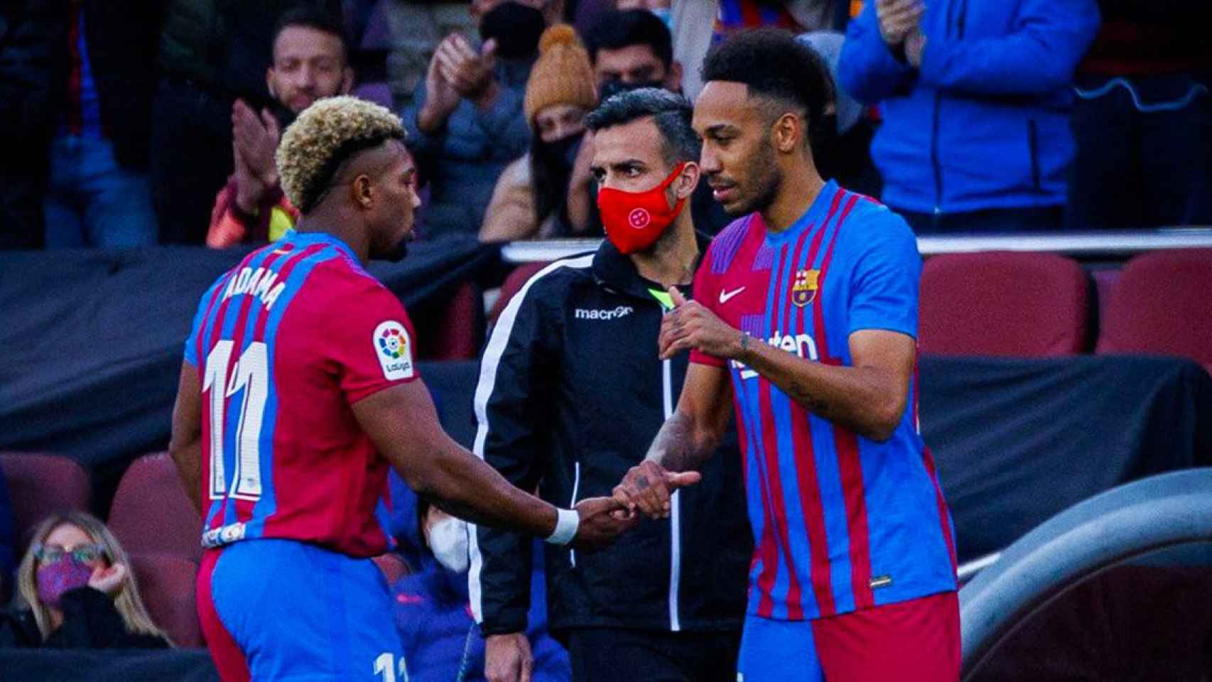 Adama Traoré y Pierre-Emerick Aubameyang debutaron con el Barça ante el Atlético / FCB