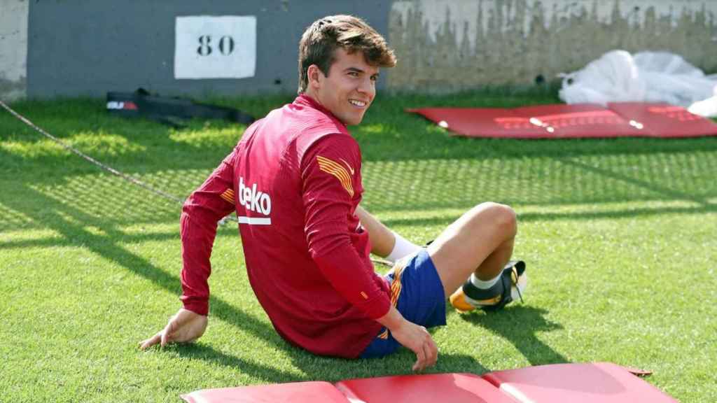 Riqui Puig dutante un entrenamiento /FCB