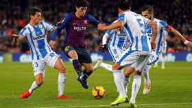 Una foto de Carles Aleñá durante el partido frente al Leganés / EFE