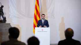 El presidente de la Generalitat, Pere Aragonès, durante el acto de presentación del informe del grupo de trabajo 'Catalunya 2022 / EP