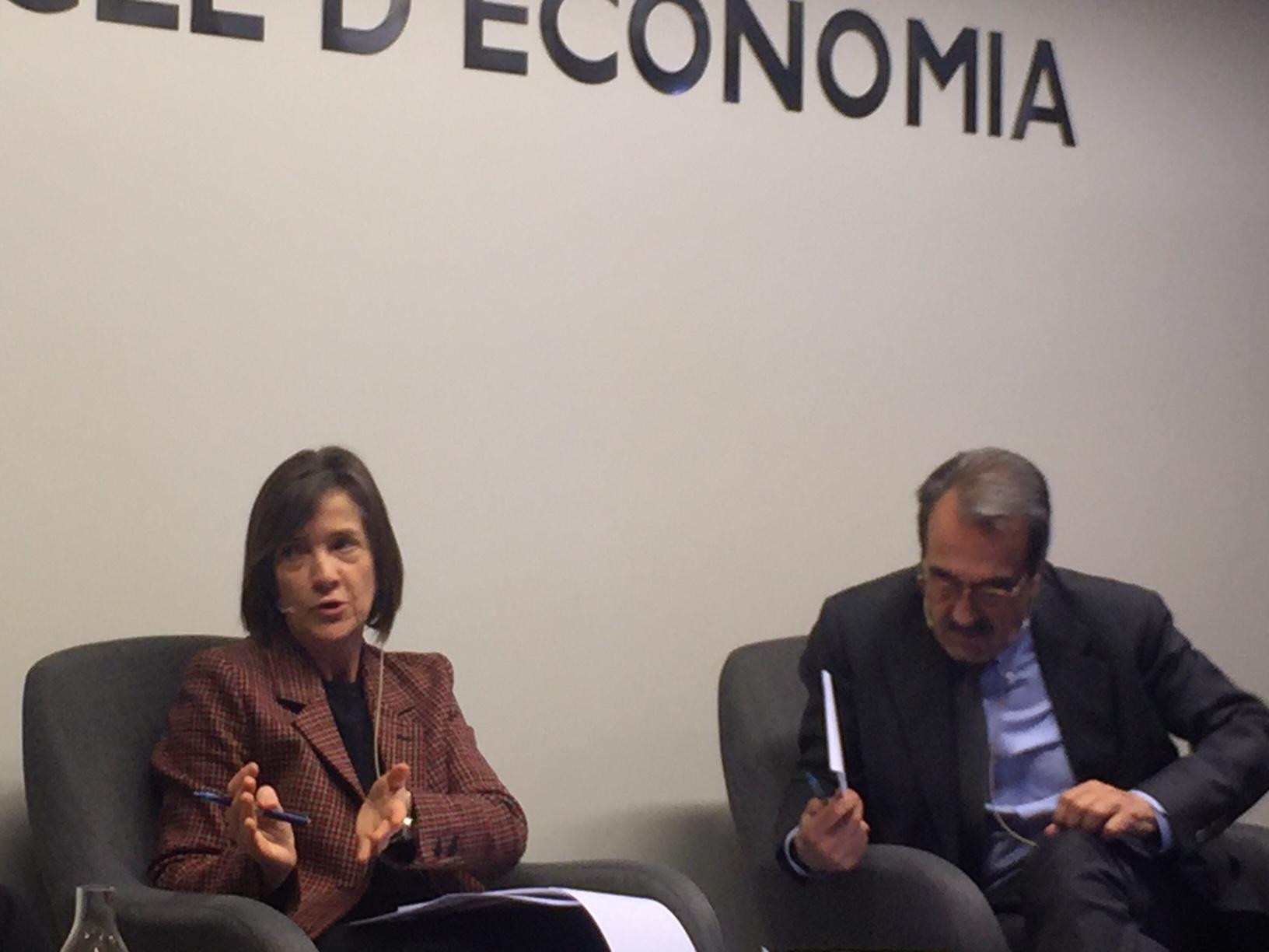 Teresa Garcia-Milà y Emilio Ontiveros, en el Círculo de Economía / CG