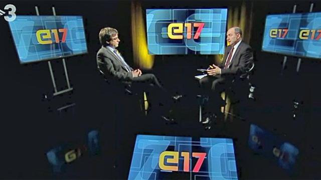 Carles Puigdemont entrevistado por Vicent Sanchis en TV3 / TV3