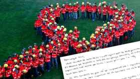 Bomberos en una acción por la independencia y la carta de agradecimiento de Jordi Sànchez (ANC) / CG