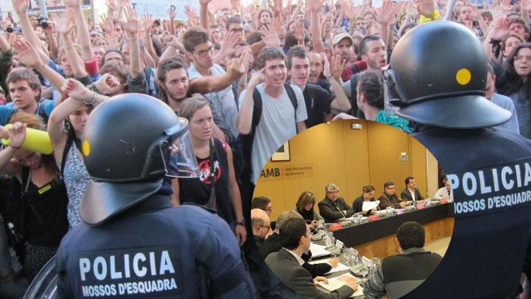 El cerco al Parlament de 2011 y el consejo de la AMB de este martes.