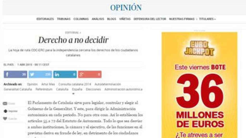 Editorial de 'El País'