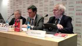 El secretario general del PSOE, Pedro Sánchez, durante la presentación del libro '¿España sin Cataluña' de Joan Tapia