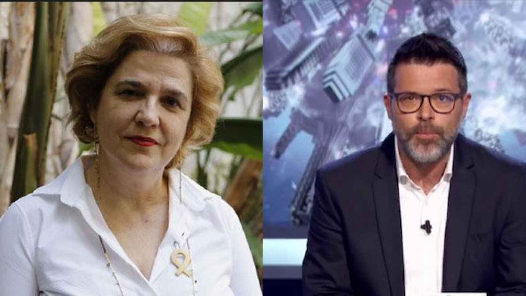 La periodista Pilar Rahola y el humorista Quequé / CG