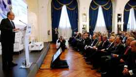 Luis María Linde, gobernador del Banco de España, durante su intervención en las jornadas financieras de KPMG y 'Expansión'.