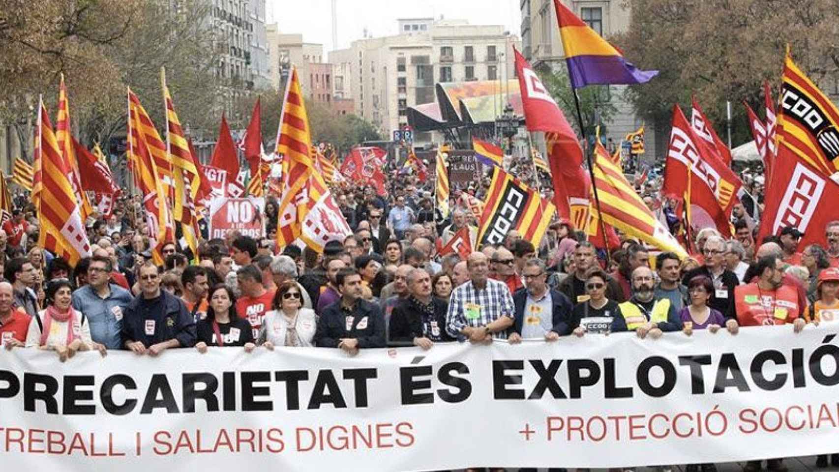 La cabecera de la manifestación del pasado 1 de mayo