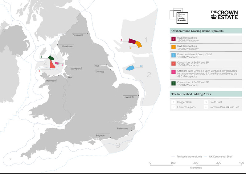 Mapa de la planta eólica en Liverpool / The Crown Estate