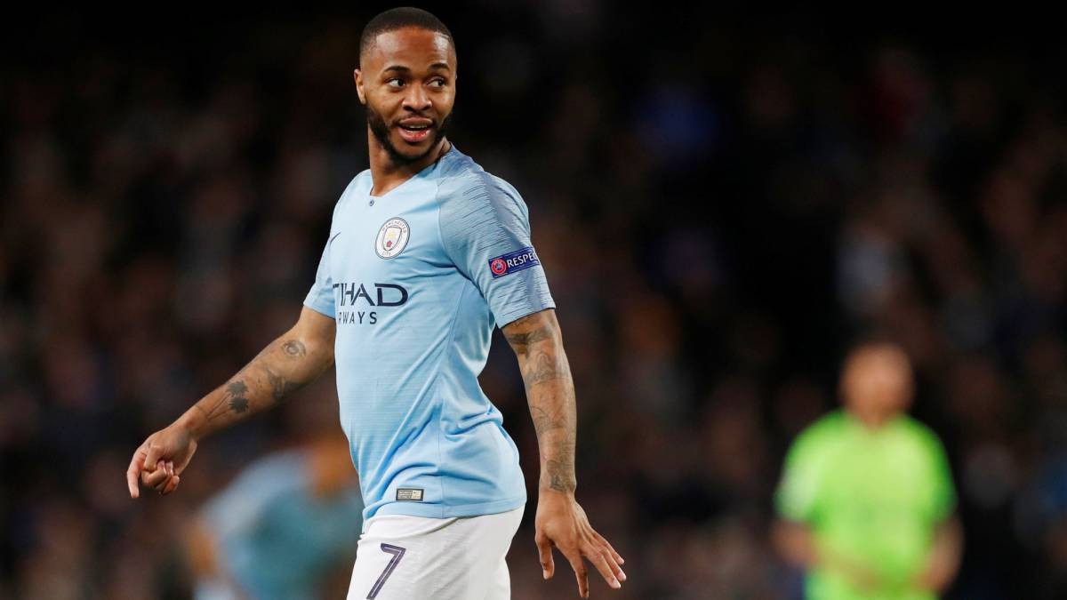 Sterling, en un partido del Manchester City