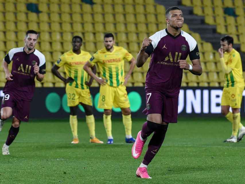 Mbappé, celebrando un gol contra el Nantes