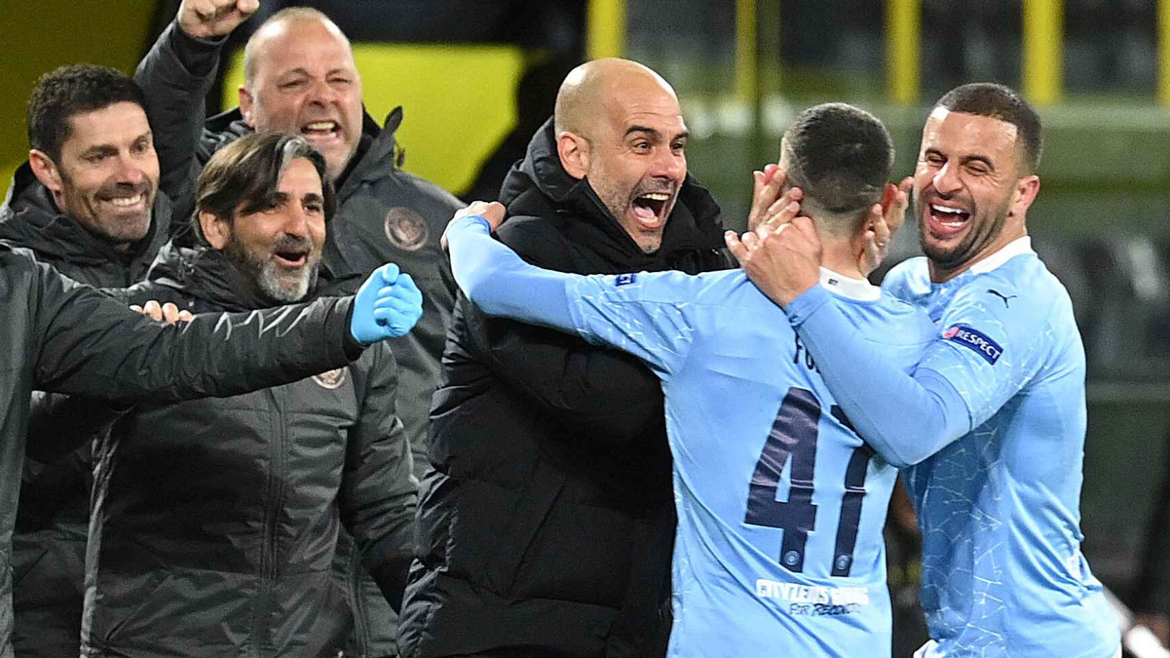 Guardiola, celebrando la victoria contra el Borussia | EFE