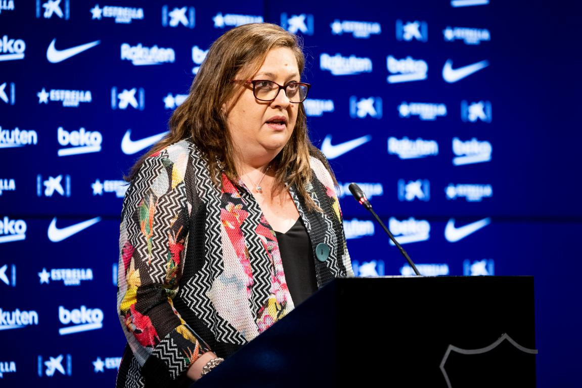 Elena Fort, durante una rueda de prensa con el FC Barcelona / FCB