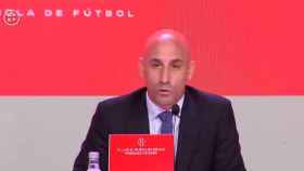 Luis Rubiales, durante su comparecencia ante los medios / Captura RFEF