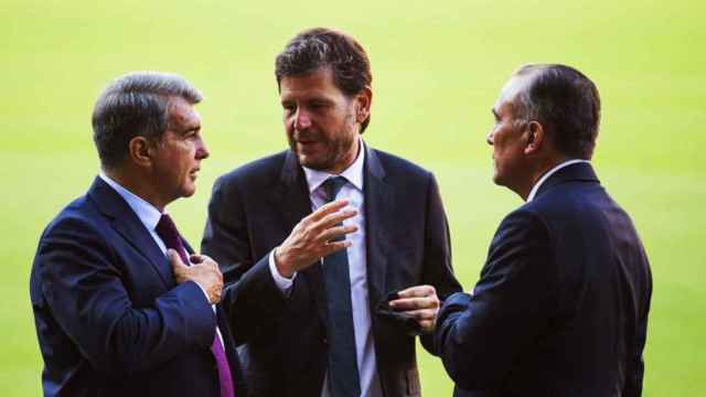 Joan Laporta, Mateu Alemany y Rafa Yuste, reunidos para el mercado de fichajes del Barça/ FCB
