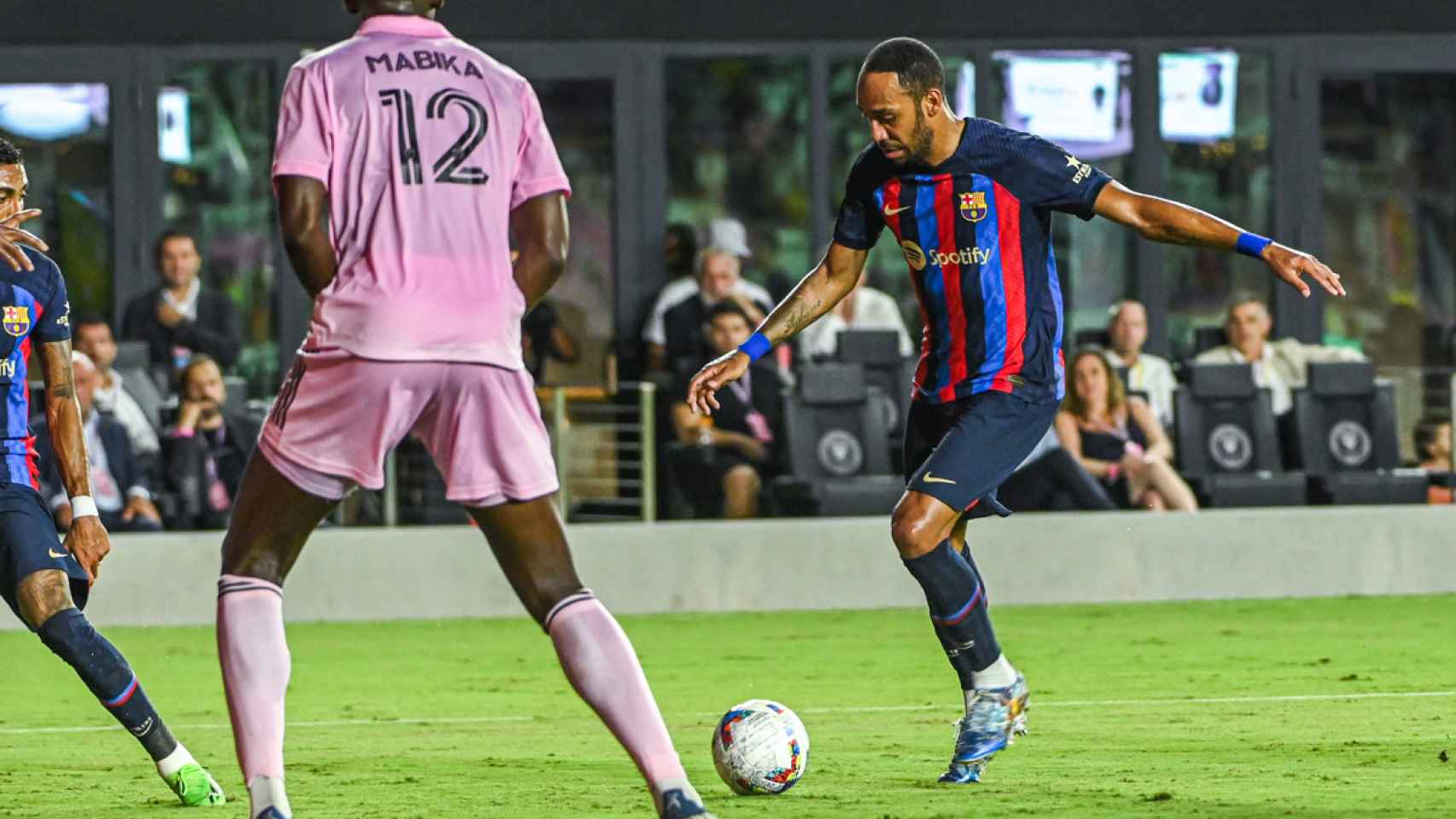 Aubameyang, durante el partido de pretemporada contra el Inter Miami / EFE