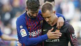 Una foto de Gerard Piqué y Ter Stegen Coutinho al finalizar un partido del Barça / FCB