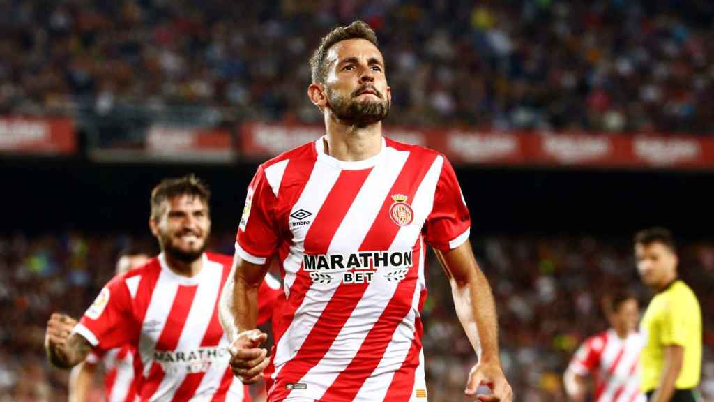 Stuani celebrando un gol con el Girona en el Camp Nou (Barça) / EFE