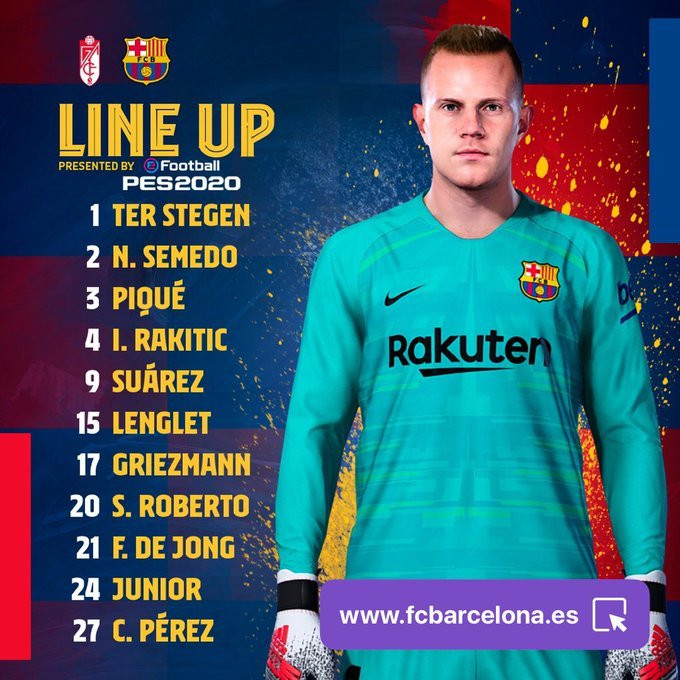 El once del FC Barcelona contra el Granada / TWITTER