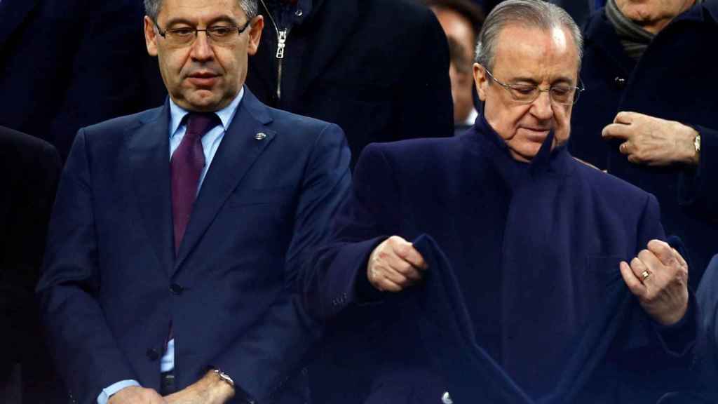 Josep Maria Bartomeu y Florentino Pérez durante el último clásico de Copa del Rey / EFE