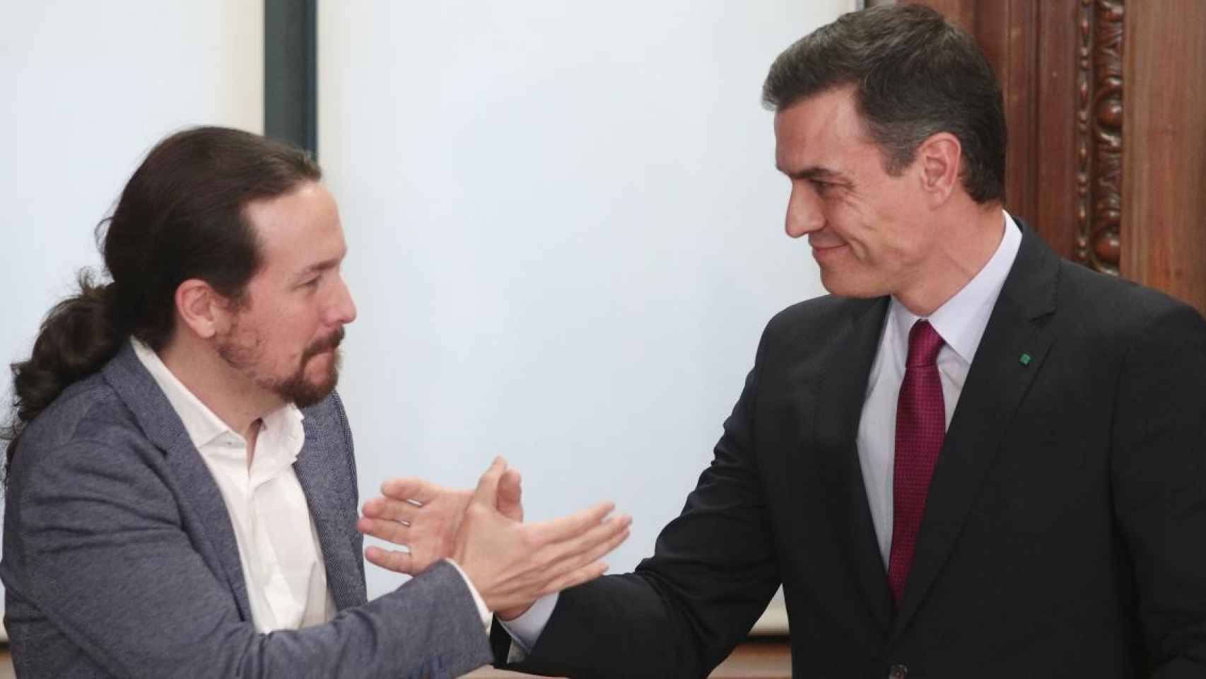 El presidente del Gobierno, Pedro Sánchez, y el nuevo vicepresidente de Podemos, Pablo Iglesias / EUROPA PRESS