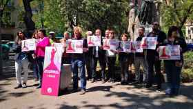 La ANC, con su presidenta Elisenda Paluzie al frente, reclamando participar en la manifestación del 1 de mayo durante la jornada de reflexión / EUROPA PRESS