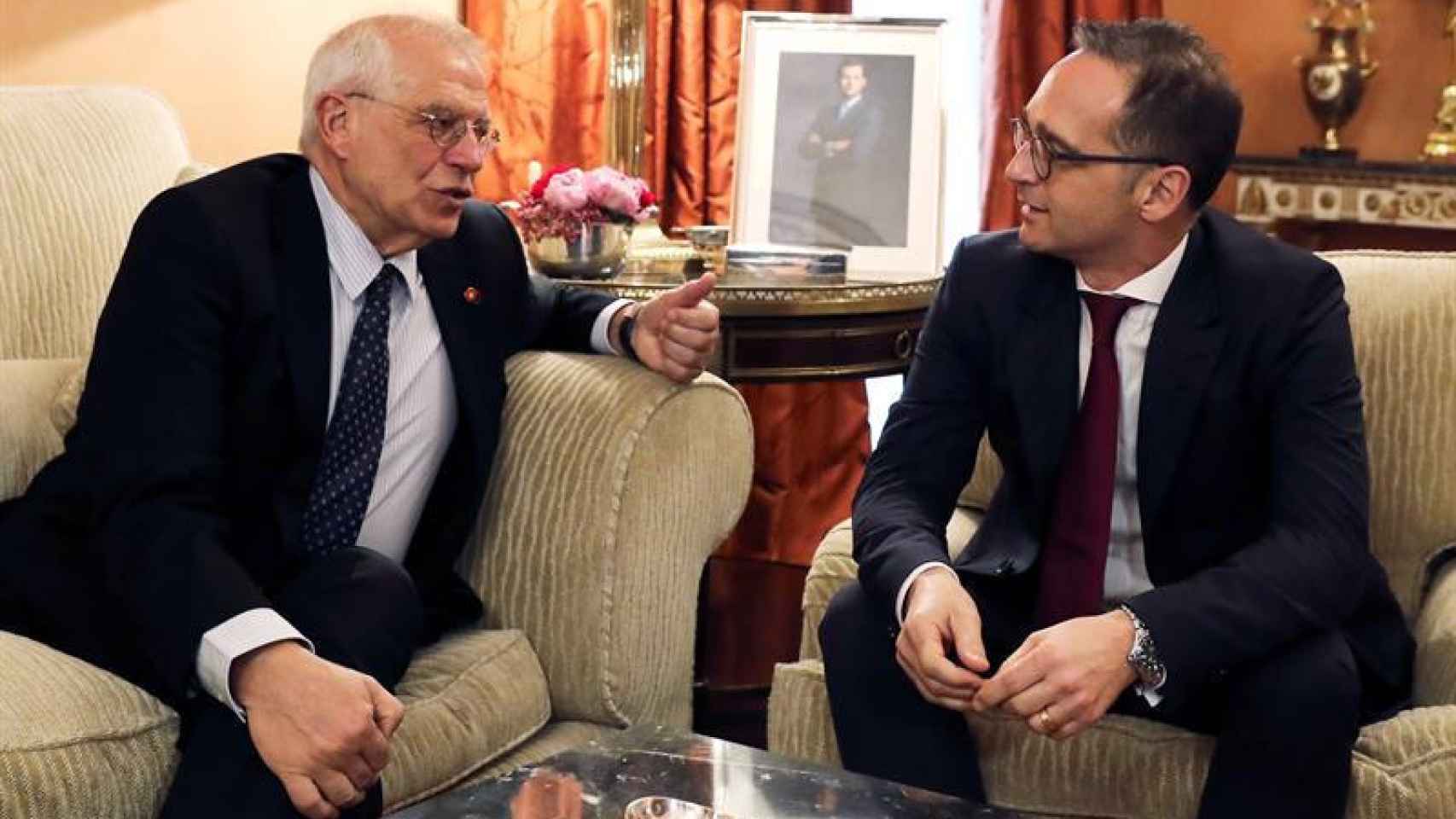 Josep Borrell, ministro de Asuntos Exteriores, y su colega alemán Heiko Maas en el Palacio de Viana, donde han hablado de la Unión Europea / EFE