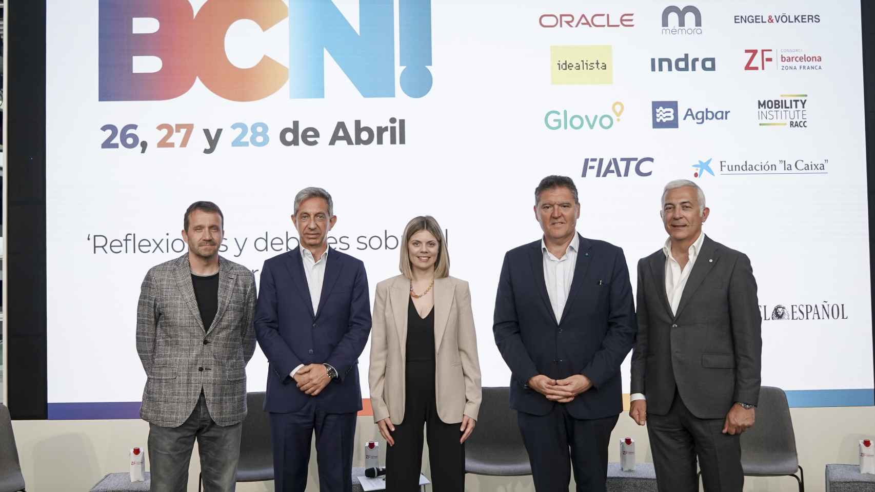 Francesc Fajula, CEO de Mobile World Capital; Pau Solanilla, comisionado de Promoción de Ciudad del Ayuntamiento de Barcelona; Cristina Farrés, directora de Crónica Global; Miquel Martí, CEO de Tech Barcelona y Ernest Quingles, senior partner de Closa / GALA ESPÍN