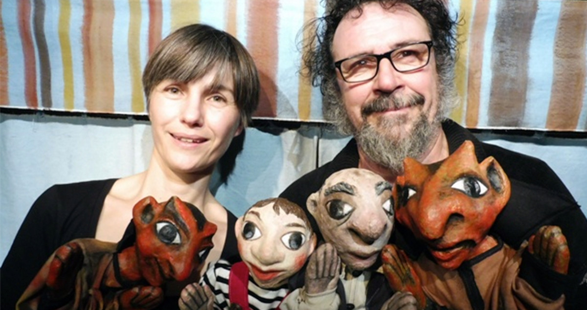Elena Mesa y Joan Gispert (Micro Troupe) con sus títeres de técnica catalana / CEDIDA