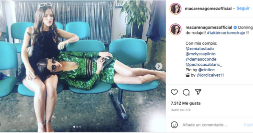 Melyssa Pinto en el rodaje con Macarena Gómez / EP