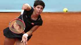 Carla Suárez durante un partido de tenis / EFE