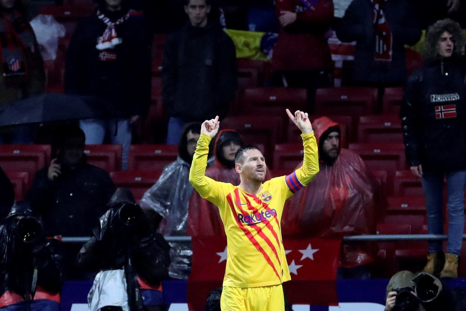 Leo Messi celebrando su gol contra el Atlético de Madrid / EFE