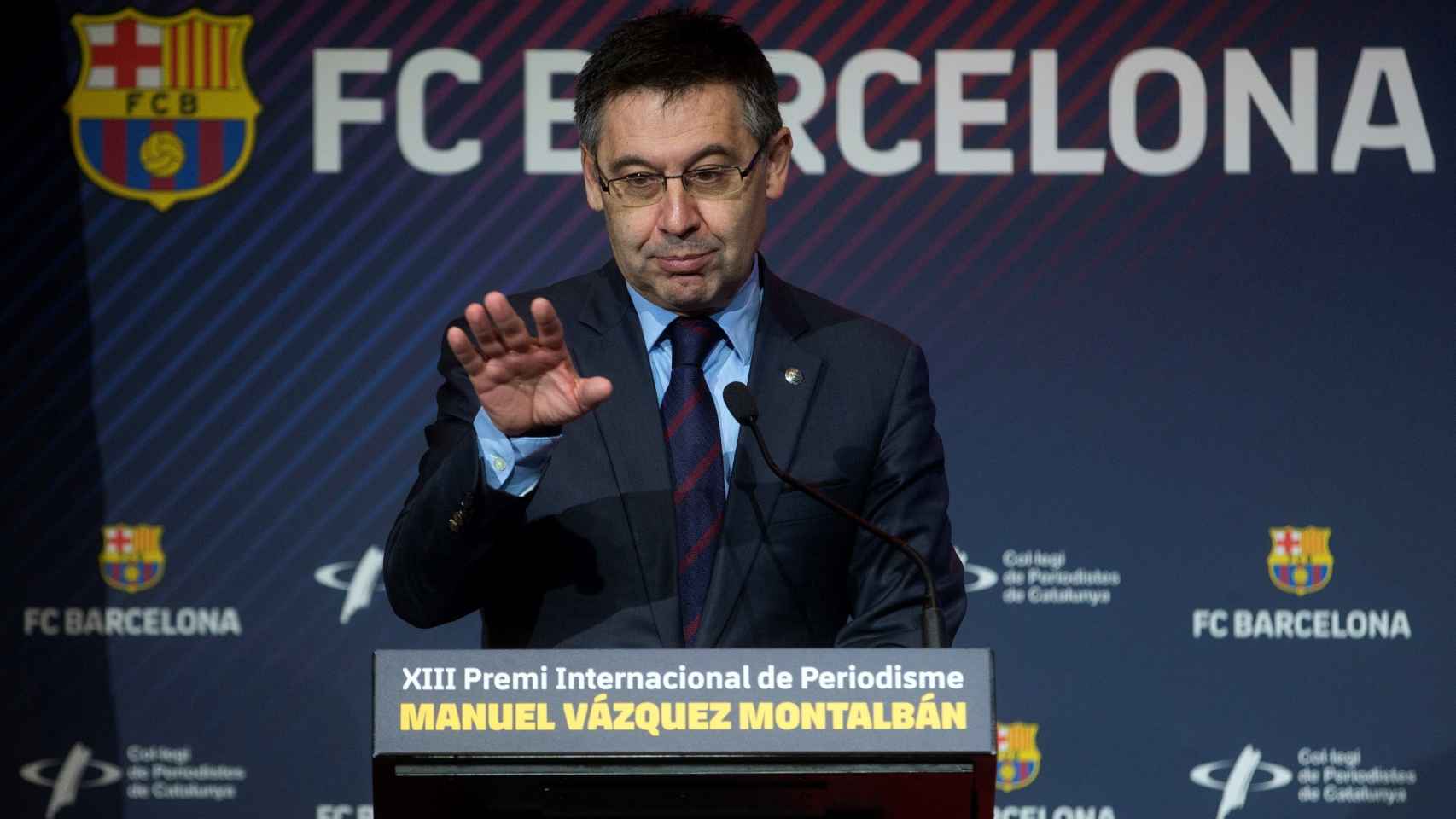 Josep Maria Bartomeu en una rueda de prensa del Barça