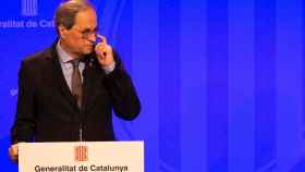 Quim Torra en la comparecencia de prensa de este viernes / EFE