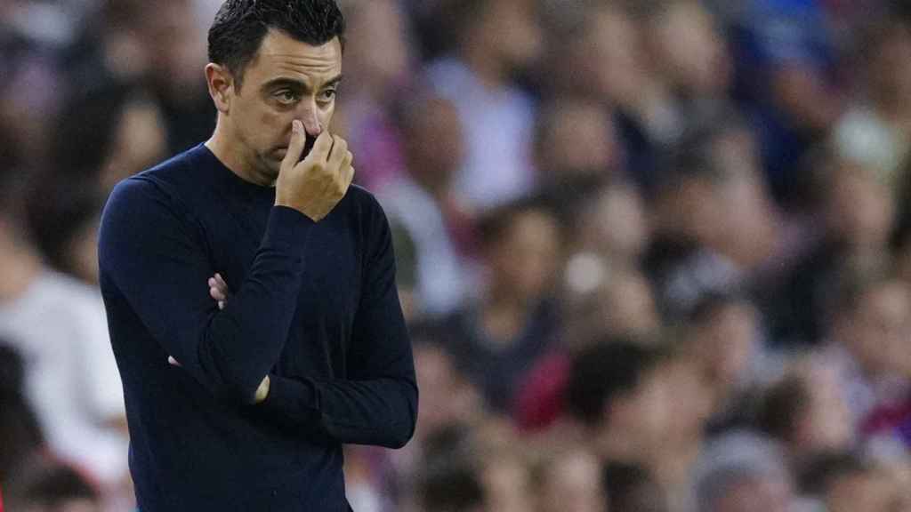 Xavi, durante uno de los partidos de Liga del Barça esta temporada / EFE