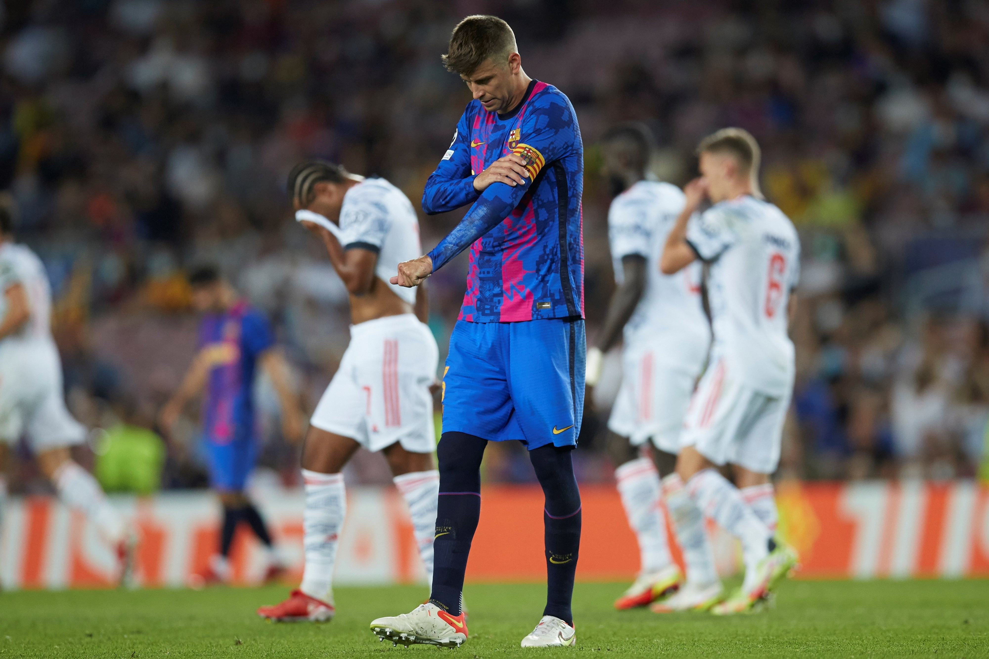 Gerard Piqué después de la derrota ante el Bayern / EFE