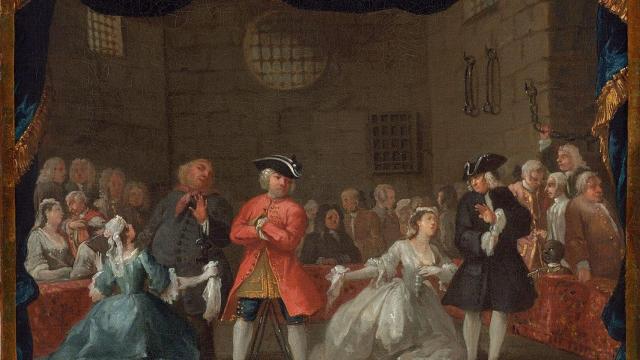 Escena de la 'Ópera del mendigo' (1728), obra de William Hogarth