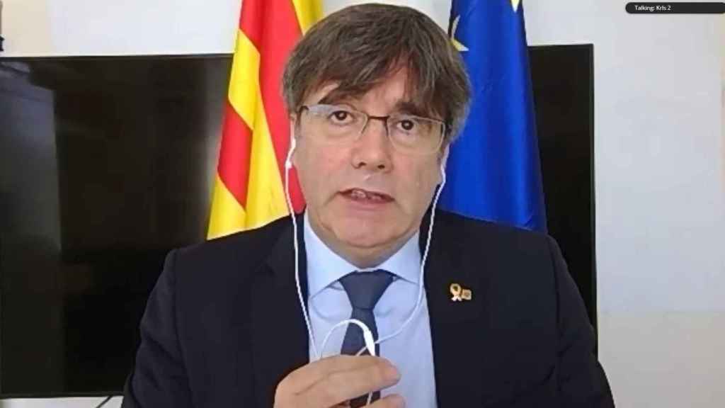 Carles Puigdemont, en la presentación de su libro por vía telemática / EP