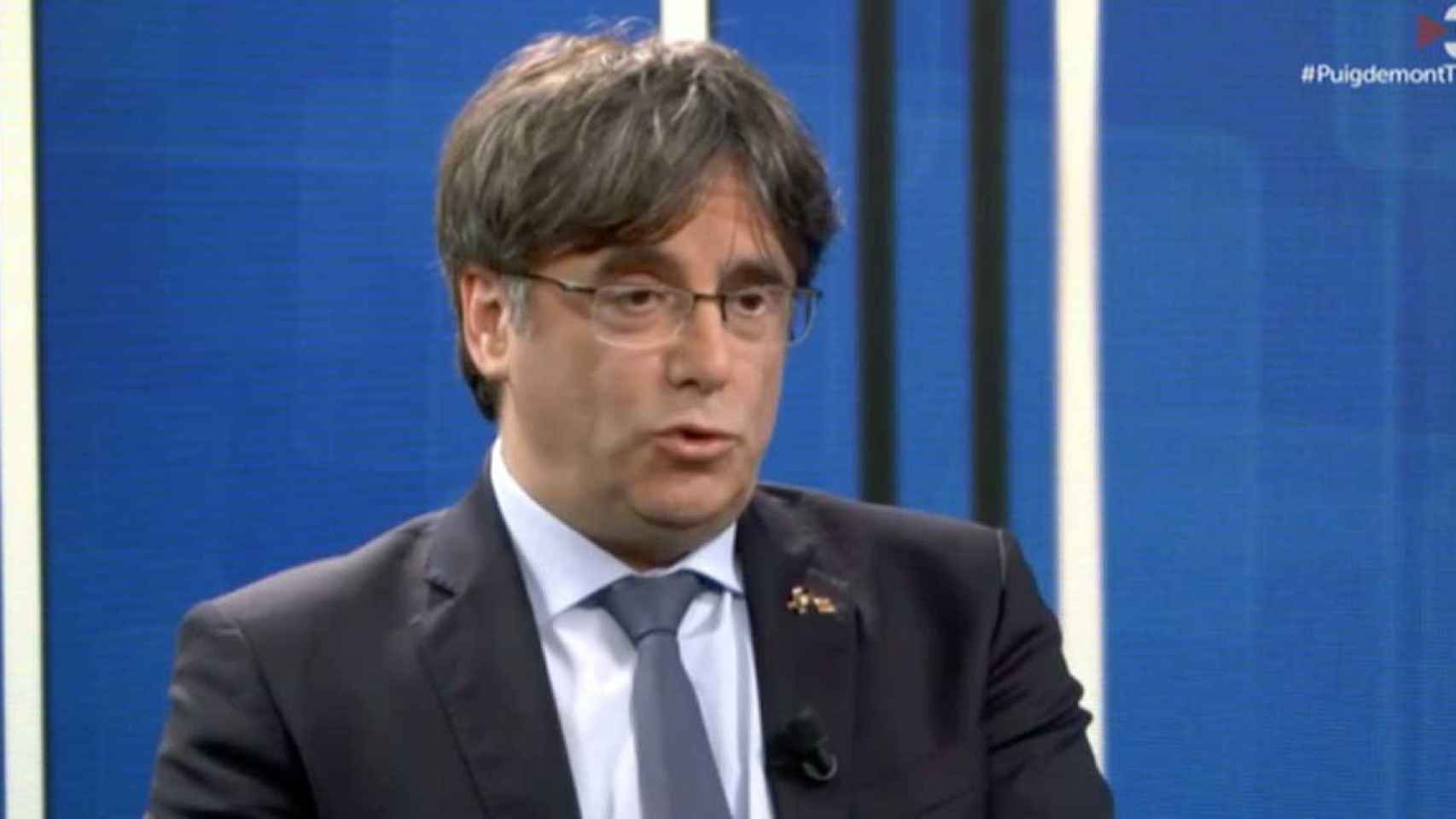 El expresidente Carles Puigdemont, en la entrevista en TV3 / TV3