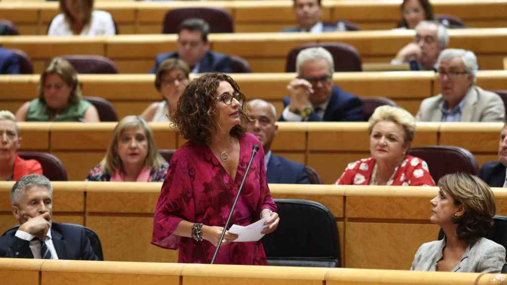 La ministra María Jesús Montero, en el Senado / EUROPA PRESS